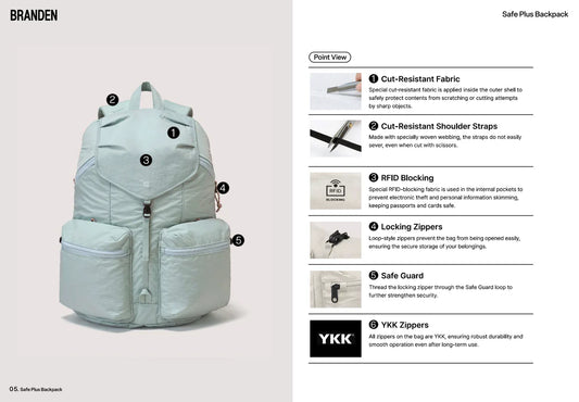 現貨|Branden - Safe Plus Backpack (30L) 多功能防盜背囊 韓國品牌【平行進口|約1個工作日內寄出】