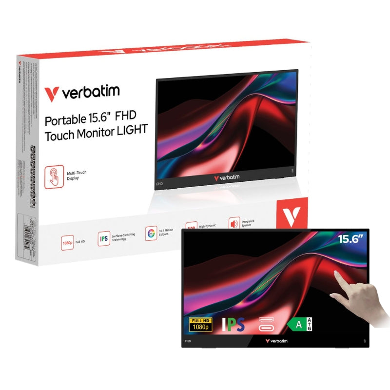 現貨|Verbatim威寶 - LIGHT系列 便攜式觸控顯示器 全高清1080p Touch Screen (14吋/15.6吋)【香港行貨|約1個工作日內寄出】