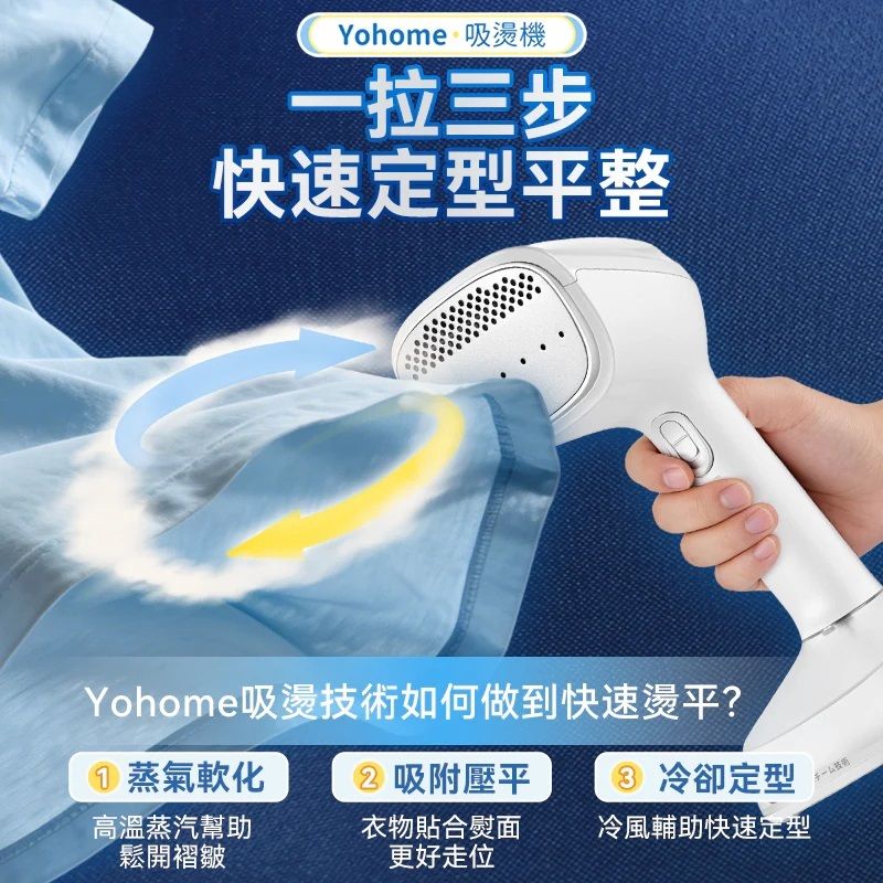 現貨|Yohome 家の逸 - YF-718A 吸附掛燙蒸氣熨斗機 真空吸附式 直掛速熱除皺便利 可拆水箱蒸氣 掛燙機PRO【香港行貨|約1個工作日內寄出】