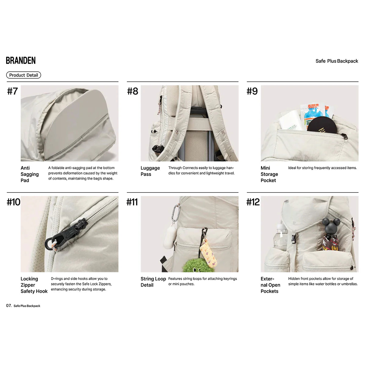 現貨｜Branden - Safe Plus Backpack (30L) 多功能防盜背囊 韓國品牌【平行進口｜約1個工作日內寄出】