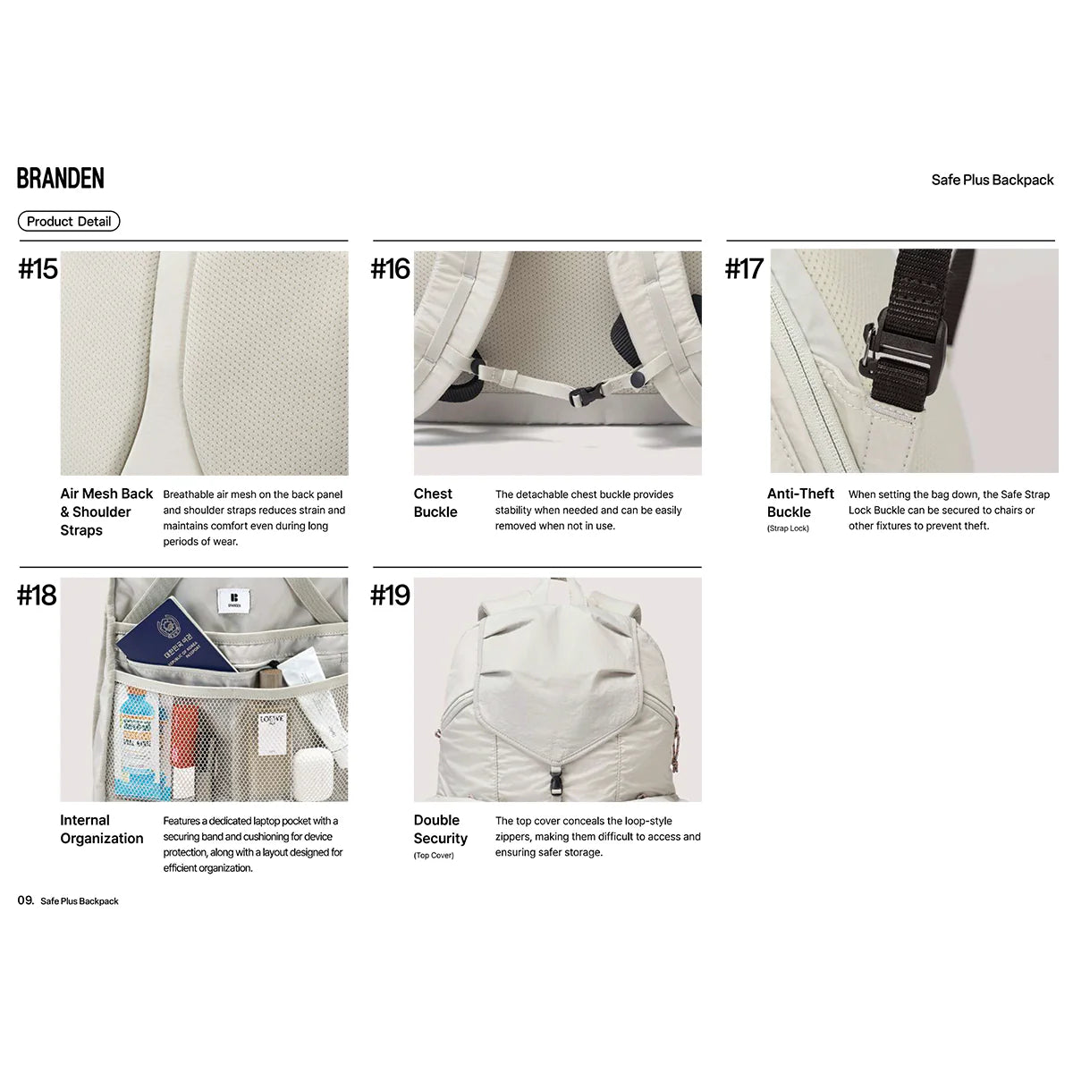 現貨｜Branden - Safe Plus Backpack (30L) 多功能防盜背囊 韓國品牌【平行進口｜約1個工作日內寄出】
