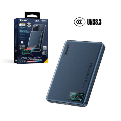 現貨｜XPower - MagDigita² 第2代 MDT2 PD3.0+QI2 彩屏顯示 磁吸行動電源 尿袋 (10000mAh, CCC認證, 3C可追溯二維碼)【香港行貨｜約1個工作日內寄出】