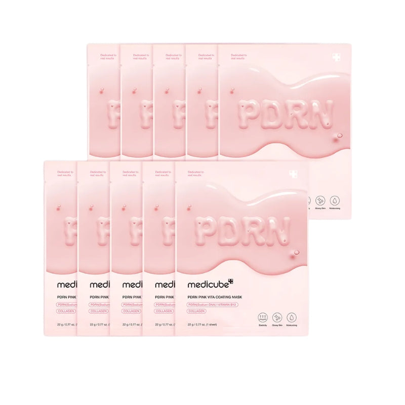 現貨｜Medicube - PDRN Pink Vita Coating Mask 粉紅維他命濃縮面膜 (10ea/10片)【平行進口｜約1個工作日內寄出】