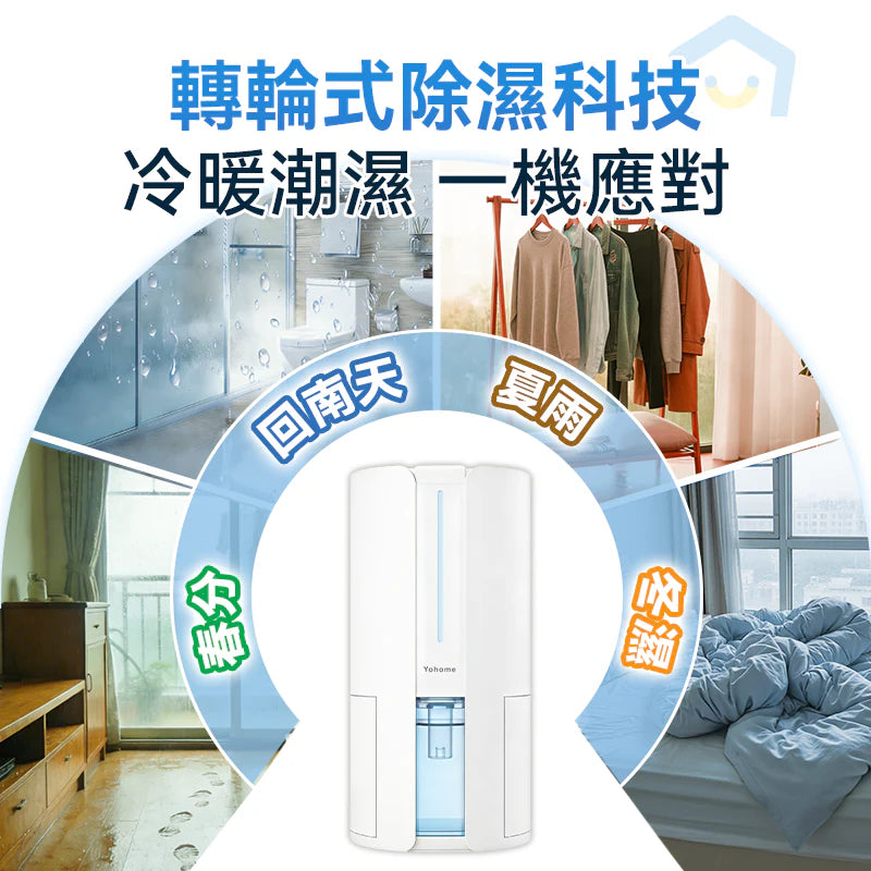 現貨｜Yohome 家の逸 - HL200 4L抽濕機 吸濕器 轉輪式Dual-Dry專利四季控濕暖風乾衣抽濕機【香港行貨｜約1個工作日內寄出】