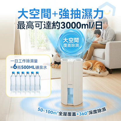 現貨｜Yohome 家の逸 - HL200 4L抽濕機 吸濕器 轉輪式Dual-Dry專利四季控濕暖風乾衣抽濕機【香港行貨｜約1個工作日內寄出】