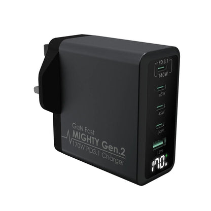 現貨｜ego - 170W Mighty Gen2 5-Ports充電器 牆插快速充電器 MT170W【香港行貨｜約1個工作日內寄出】