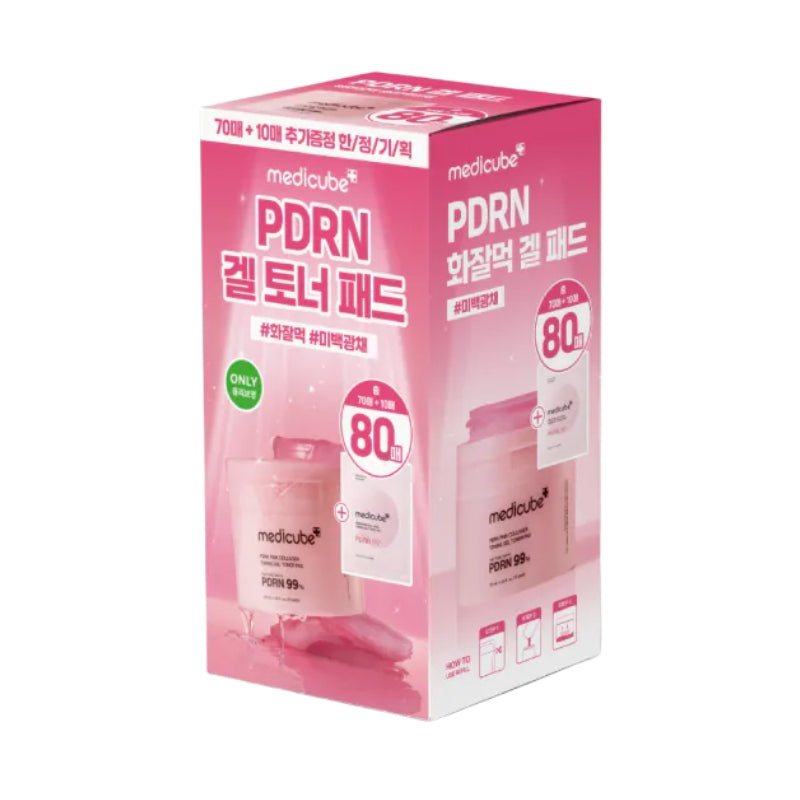 現貨｜Medicube - PDRN Pink Collagen Toner Pads 粉紅膠原凝膠爽膚棉 80片增量裝 (70 Pads+10 Pads)【平行進口｜約1個工作日內寄出】