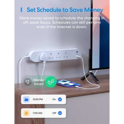 現貨｜Meross - Smart Power Strip 智能快充拖板 65W GaN 智能拖板 (MSP843P UK)【香港行貨｜約1個工作日內寄出】