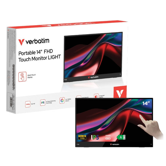 現貨｜Verbatim威寶 - LIGHT系列 便攜式觸控顯示器 全高清1080p Touch Screen (14吋/15.6吋)【香港行貨｜約1個工作日內寄出】